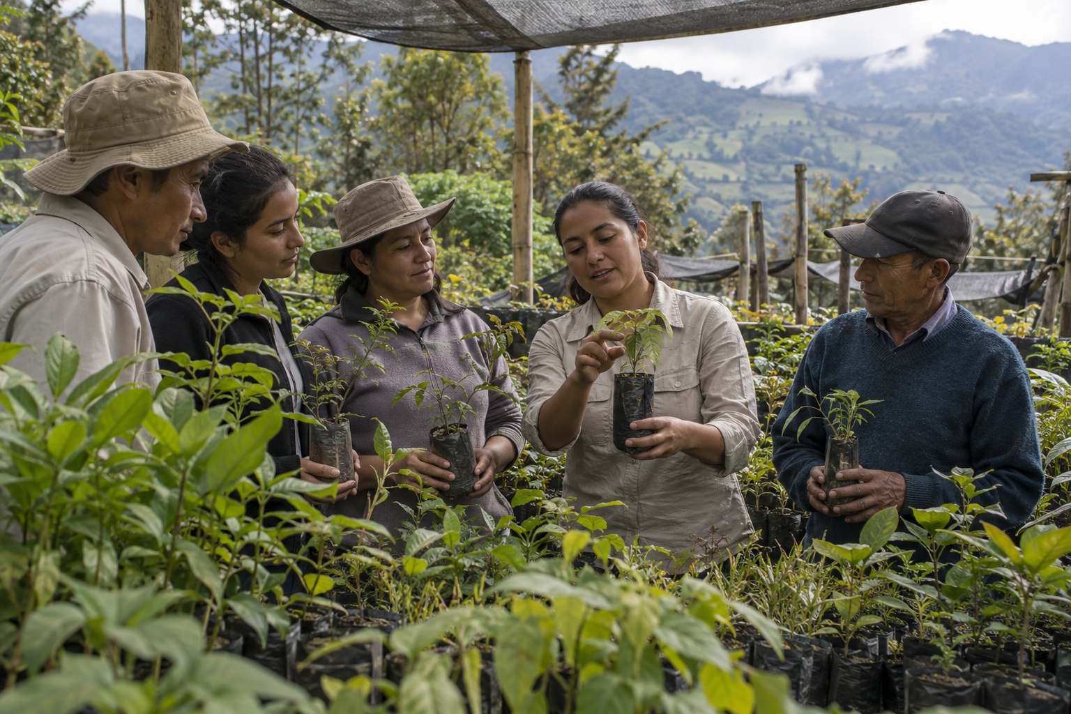 Imagen generada de un taller de educación ambiental en un vivero